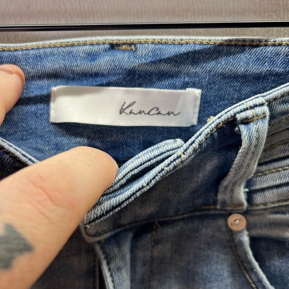 KanCan Skinny Double Button Jeans Womens 1/24 Blue Denim Stretch Cute Chic 2160 - Picture 2 of 10